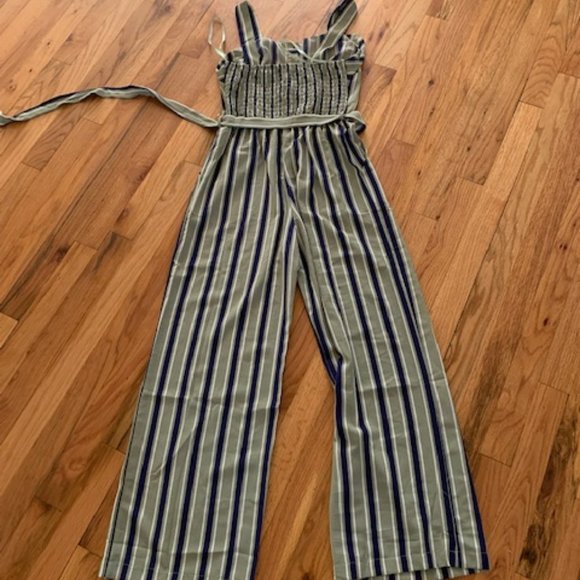 Monteau Pants & Jumpsuits Monteau Los Angeles Striped Design Jumpsuit Size S New Poshmark